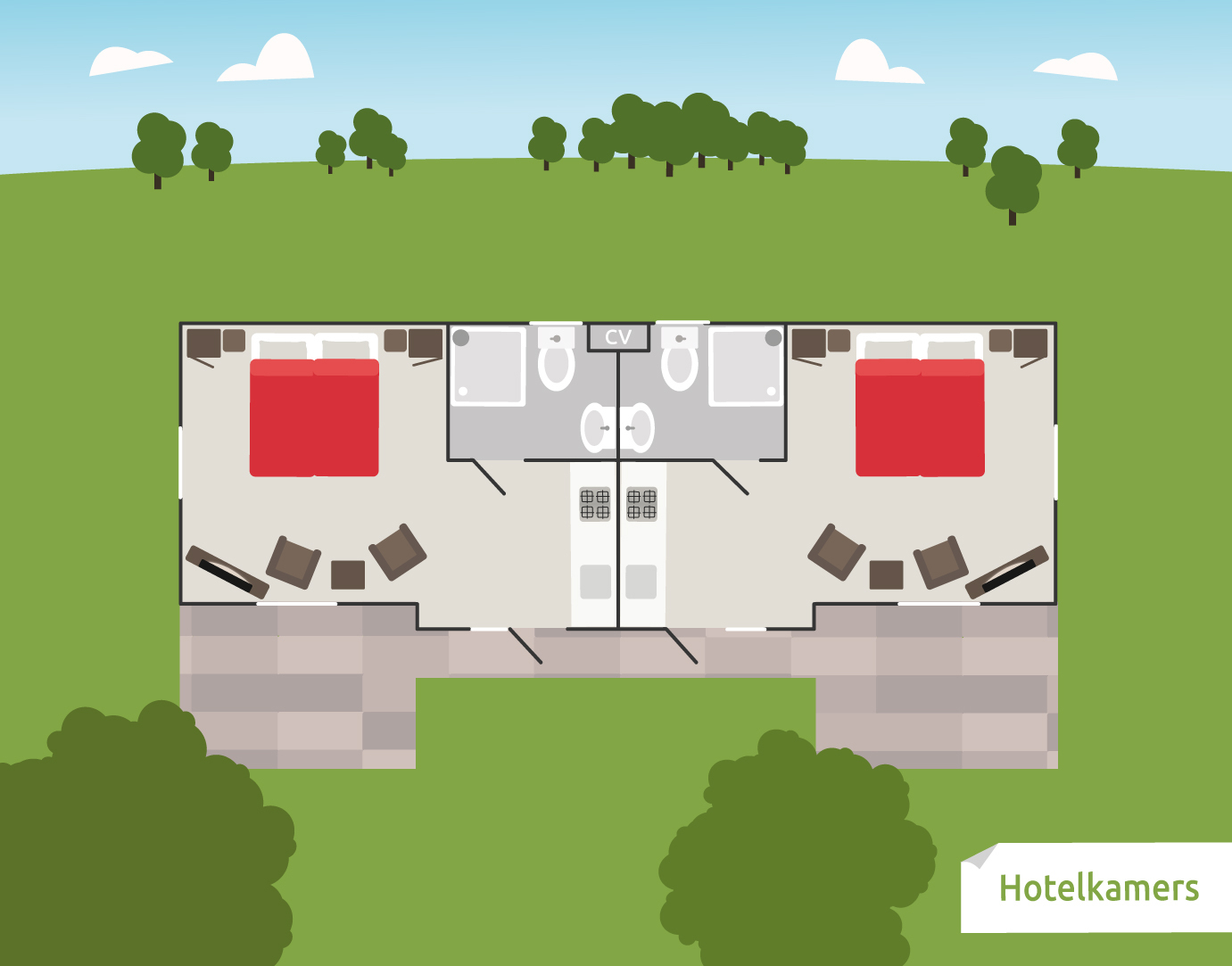 2 + 2-person Hotel room - Voorthuizen