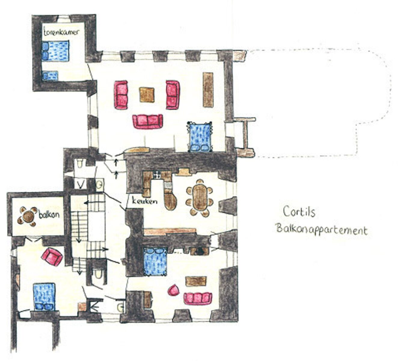 Chateau Cortils - Balkonappartement