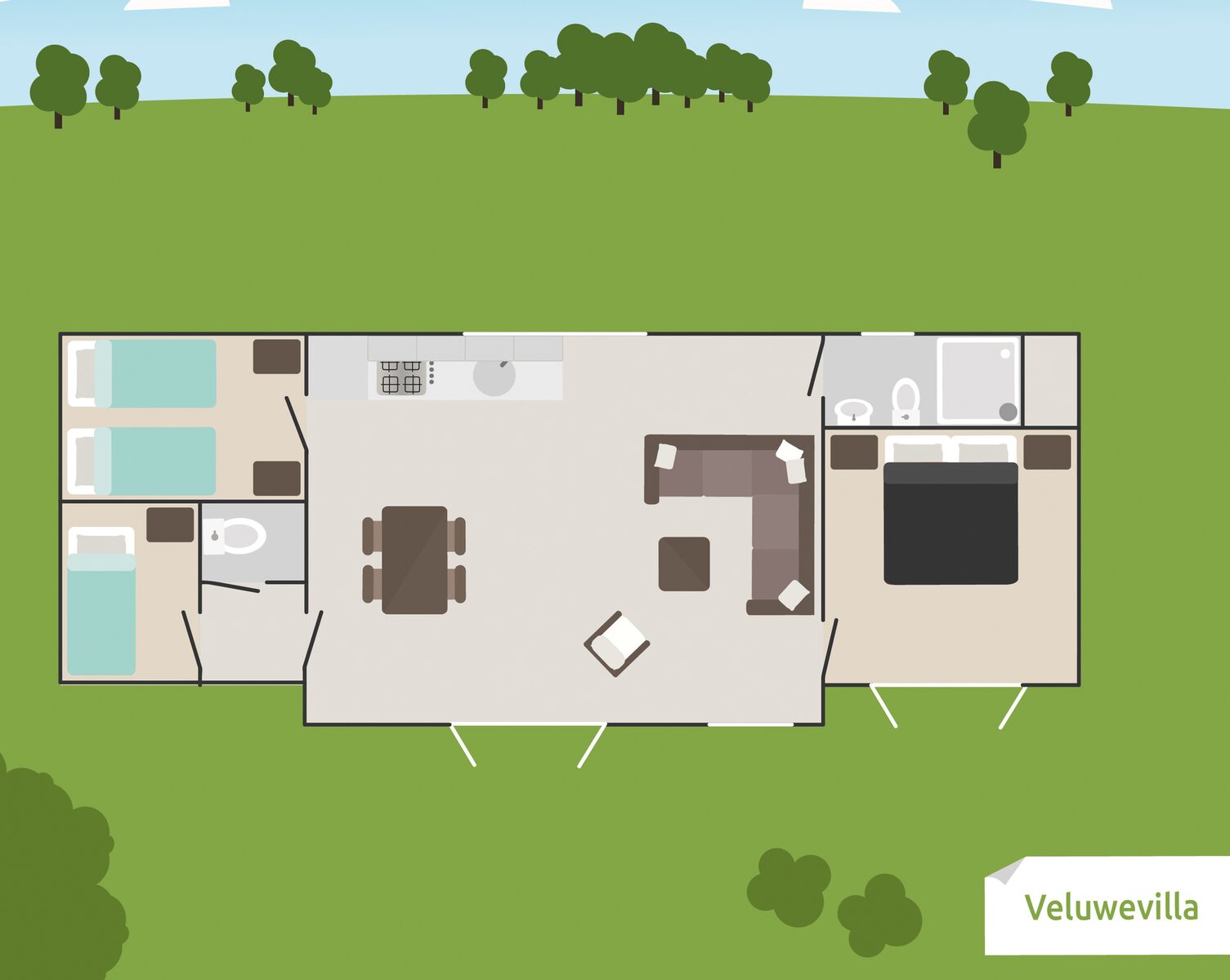 Veluwe-Villa für 6 Personen mit Grillhaus