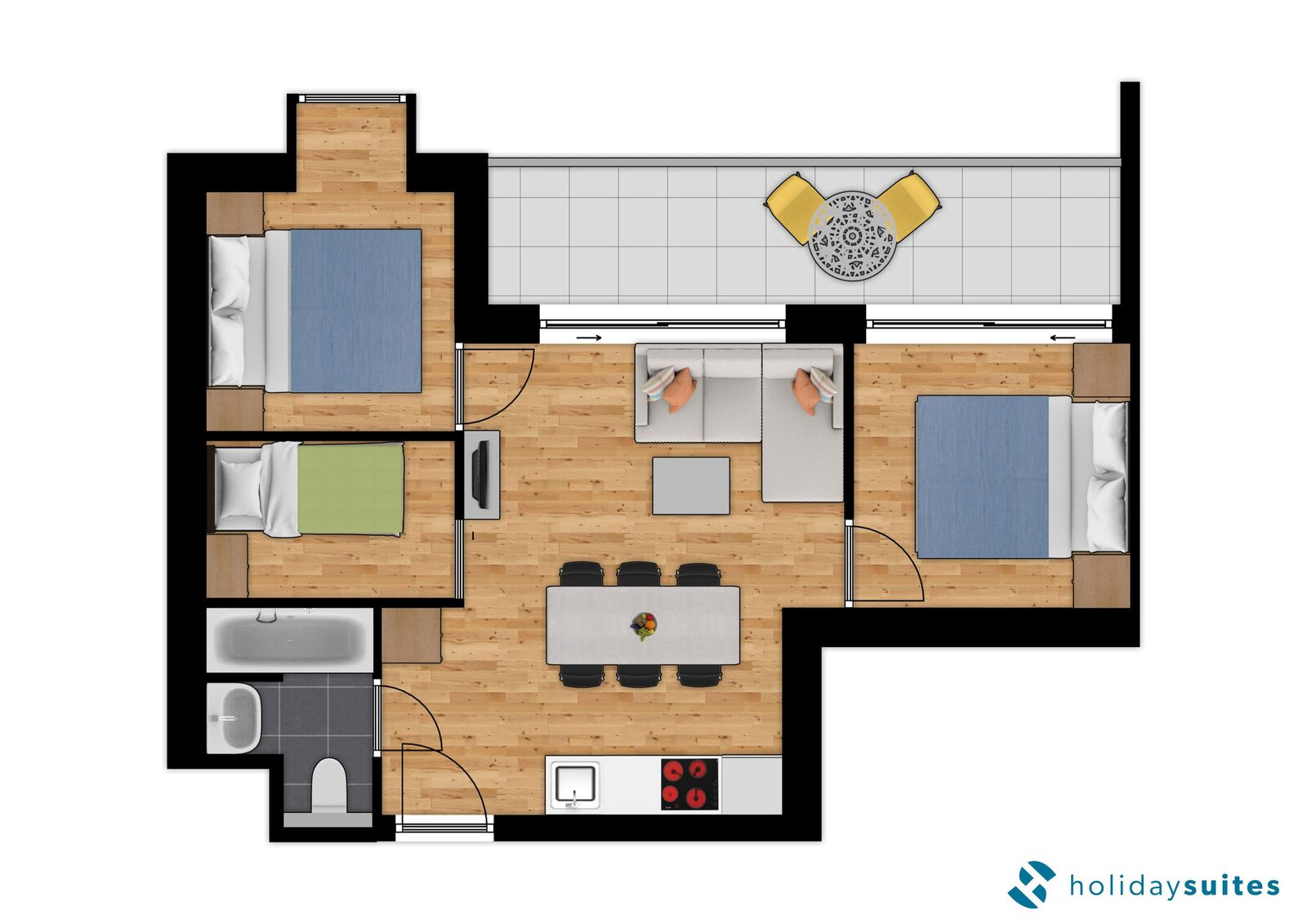 Comfort Suite - 6p | 2 Slaapkamers - Slaaphoek