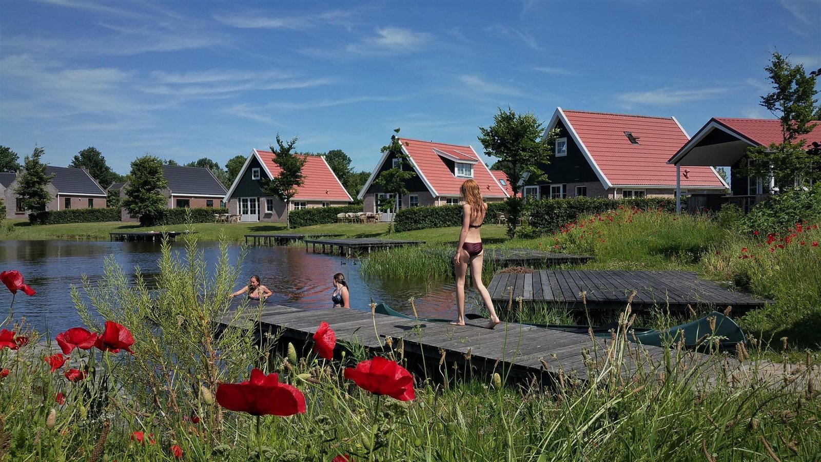 Toeristische kampeerplaats gezinsveld