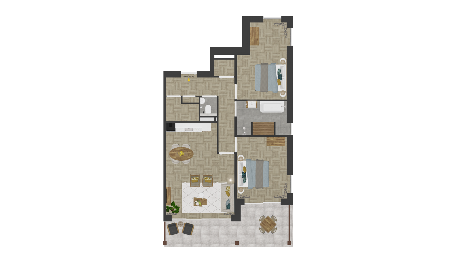 Strandappartement Type F 4P 80 m²