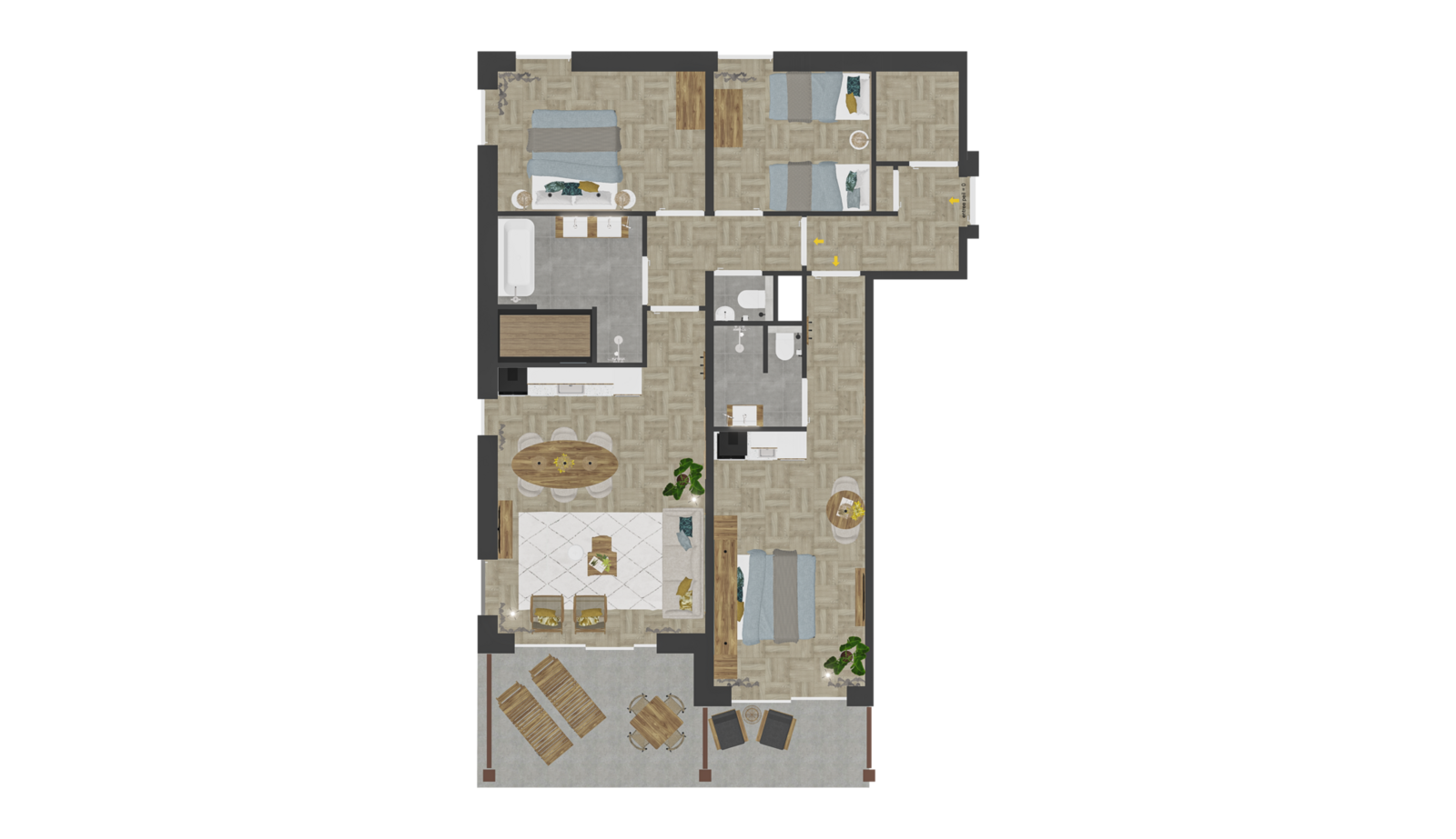Strandappartement Type A 6P 100 m²