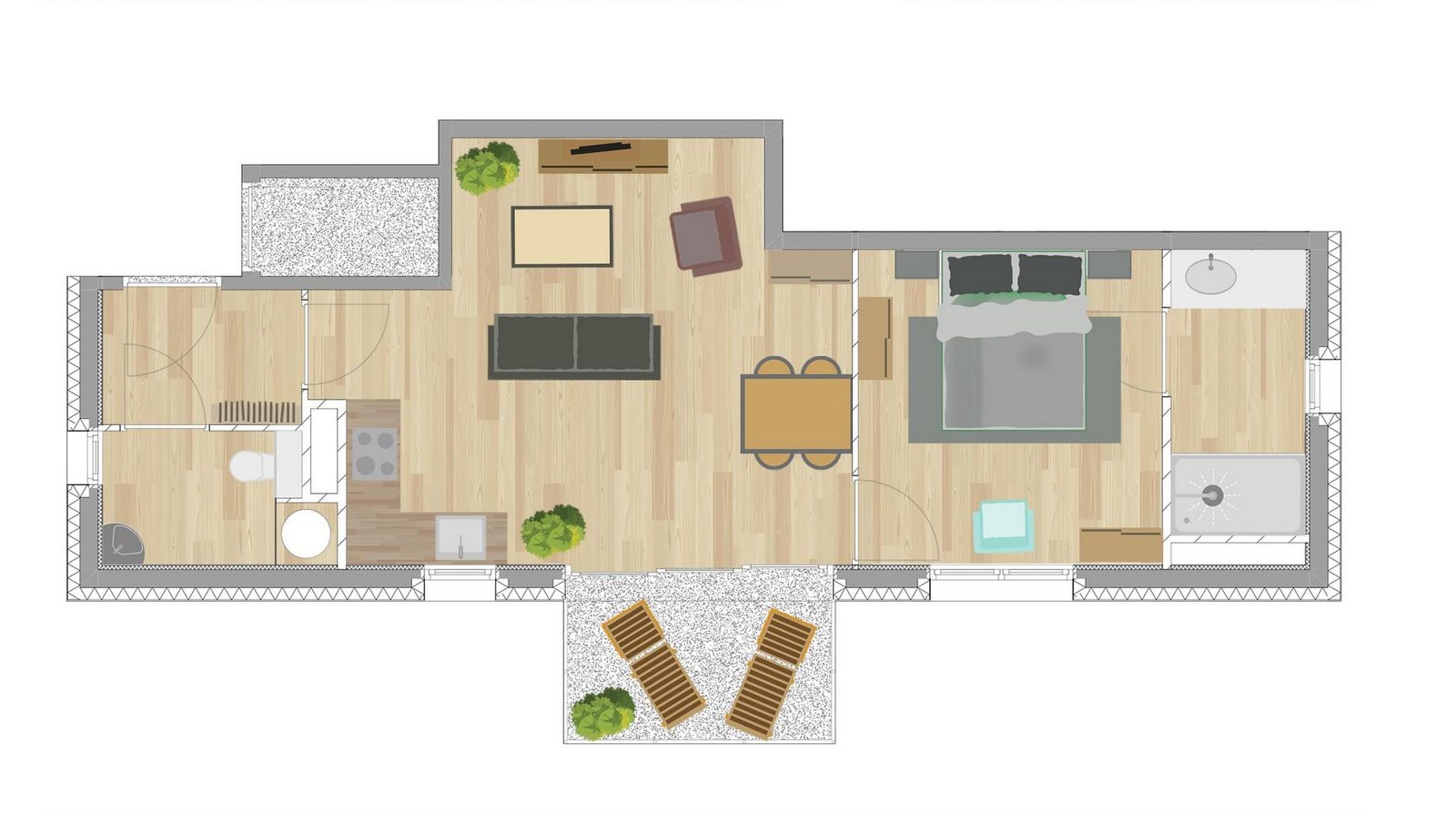 2-kamer appartement | 2/3 personen, Méri-Bellecombe 201