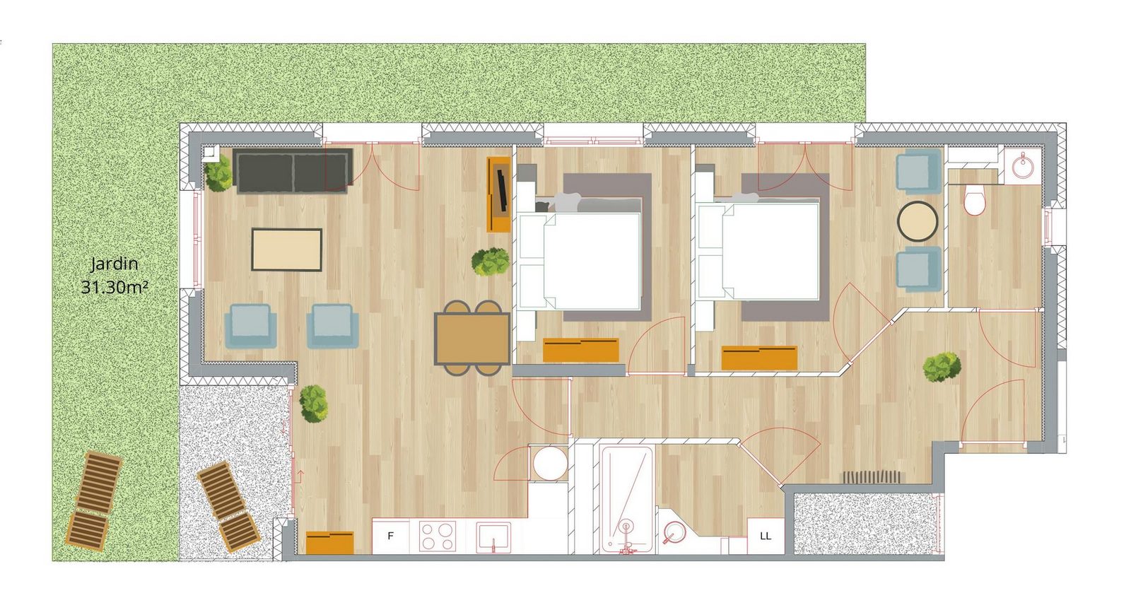 3-kamer appartement | 5 personen, Méri-Bellecombe 205