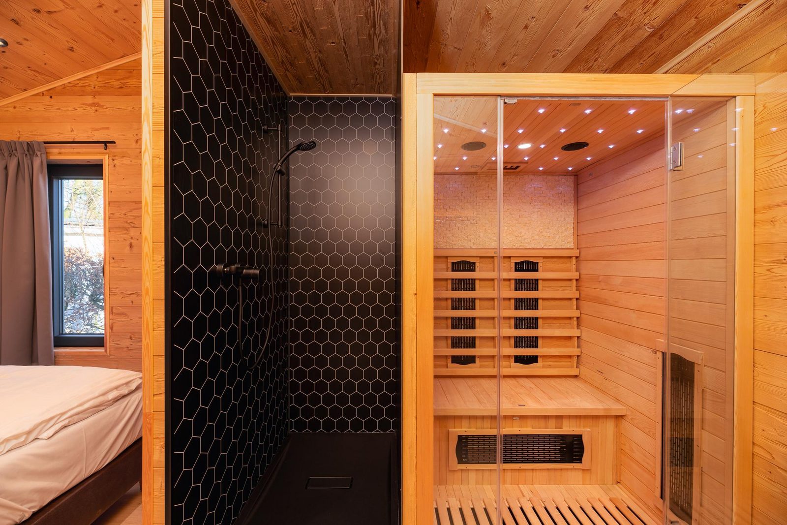 Terras Lodge met sauna en hottub