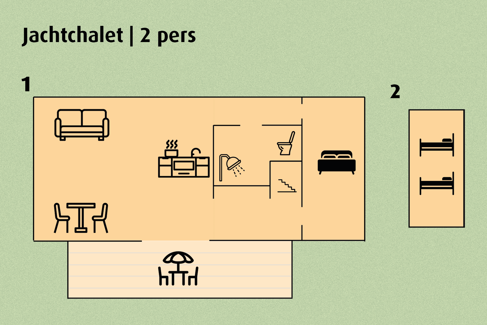 Jachtchalet | 2 - 4 pers. | Huisdier toegestaan