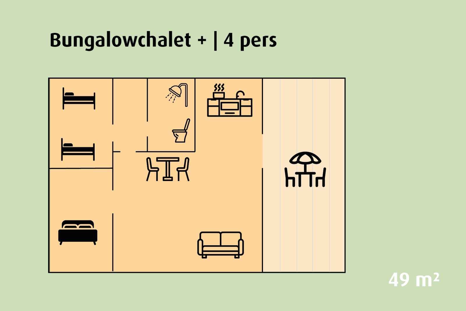 Bungalowchalet+ | 2 - 4 pers.