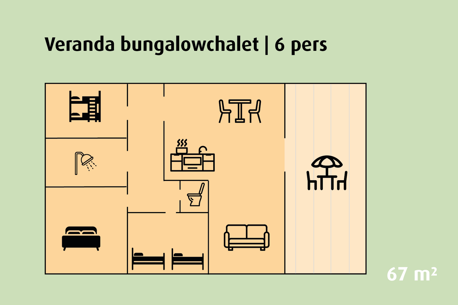 Veranda bungalowchalet | 2 - 6 pers.