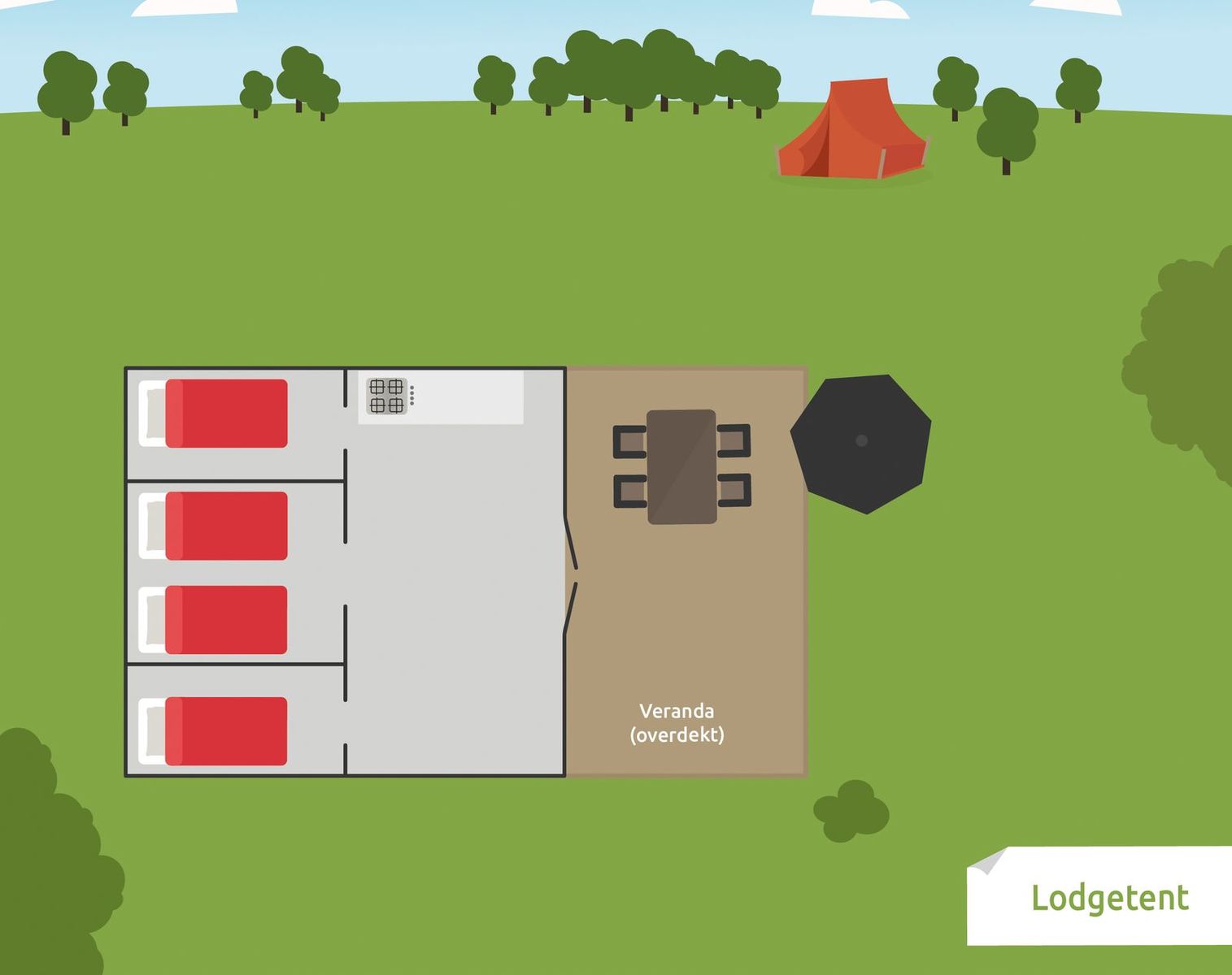 Lodge-Zelt für 4 Personen