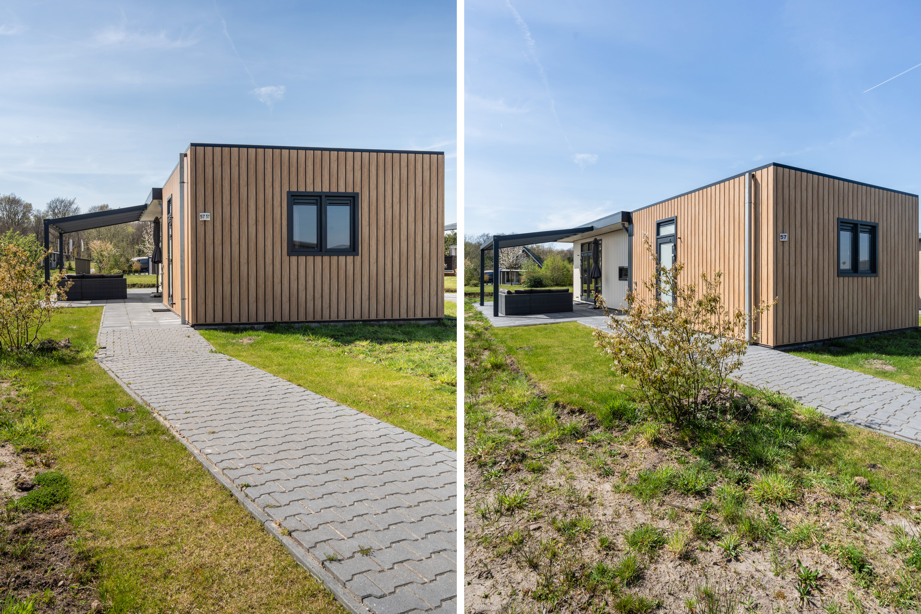 Luxe wellness cube met sauna en sunshower direct aan de waterpartij
